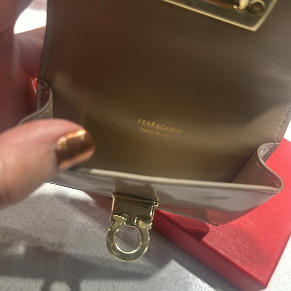 Salvatore Ferragamo Mini Card Wallet in Buff Color - Picture 5 of 6